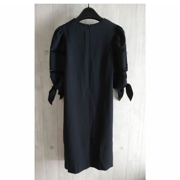 See by Chloé NWT Riverside Tie Sleeve Mini Dress Black Size 8 $365 - Picture 2 of 4